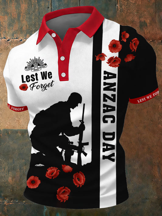 Men's Australia Anzac Day Lest We Forget Short Sleeve Top