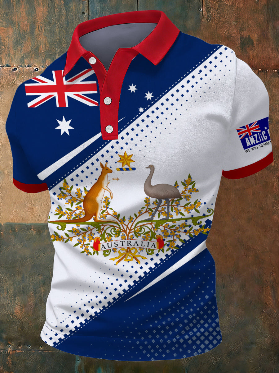 Men's Australia Anzac Day Lest We Forget Short Sleeve Top