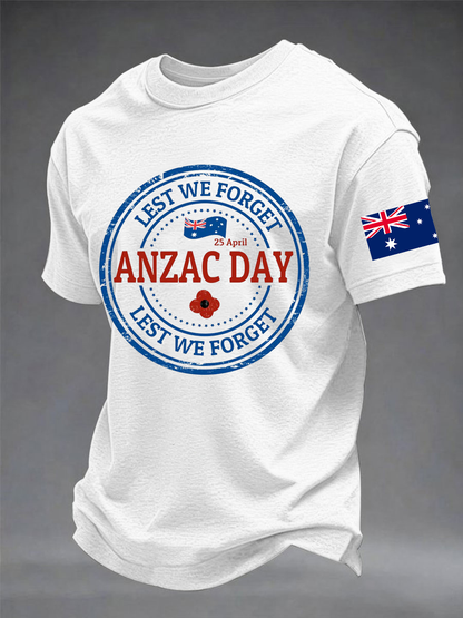 Men's ANZAC Day imitation cotton short-sleeved T-shirt