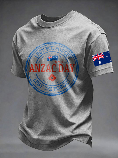 Men's ANZAC Day imitation cotton short-sleeved T-shirt
