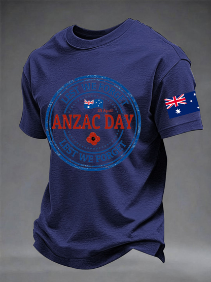 Men's ANZAC Day imitation cotton short-sleeved T-shirt