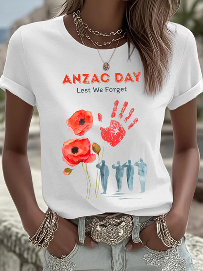 Women's ANZAC Day Iron On Short Sleeve T-Shirt
