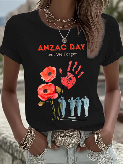 Women's ANZAC Day Iron On Short Sleeve T-Shirt