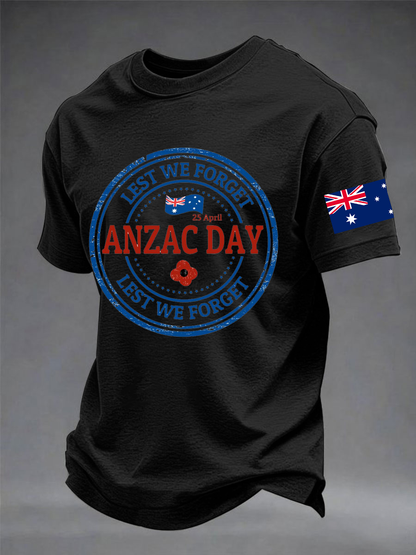Men's ANZAC Day imitation cotton short-sleeved T-shirt