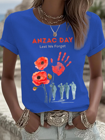 Women's ANZAC Day Iron On Short Sleeve T-Shirt