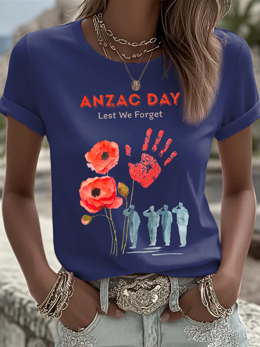 Women's ANZAC Day Iron On Short Sleeve T-Shirt