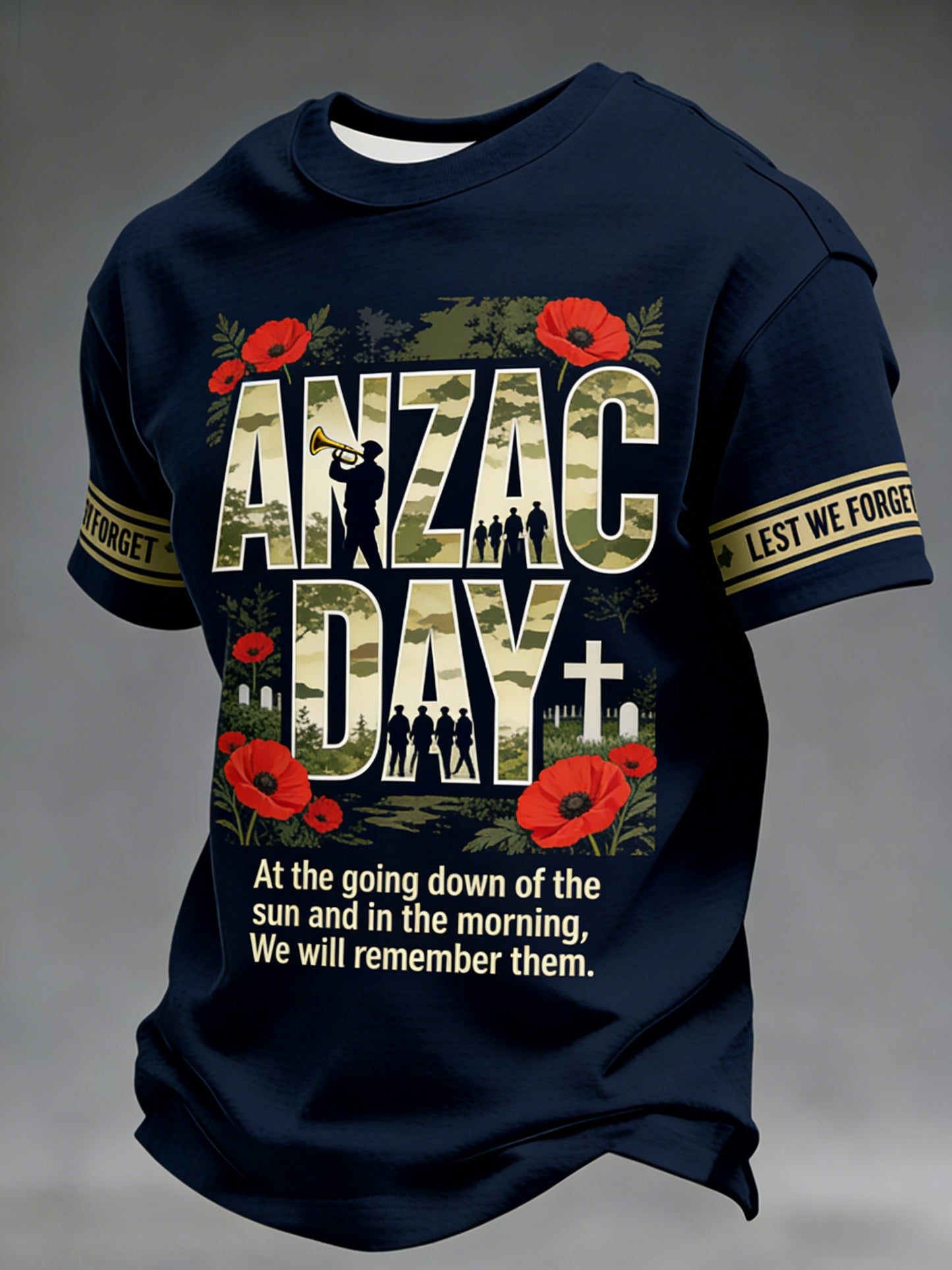 Men's Australia Anzac Day Lest We Forget  Short-Sleeve T-Shirt