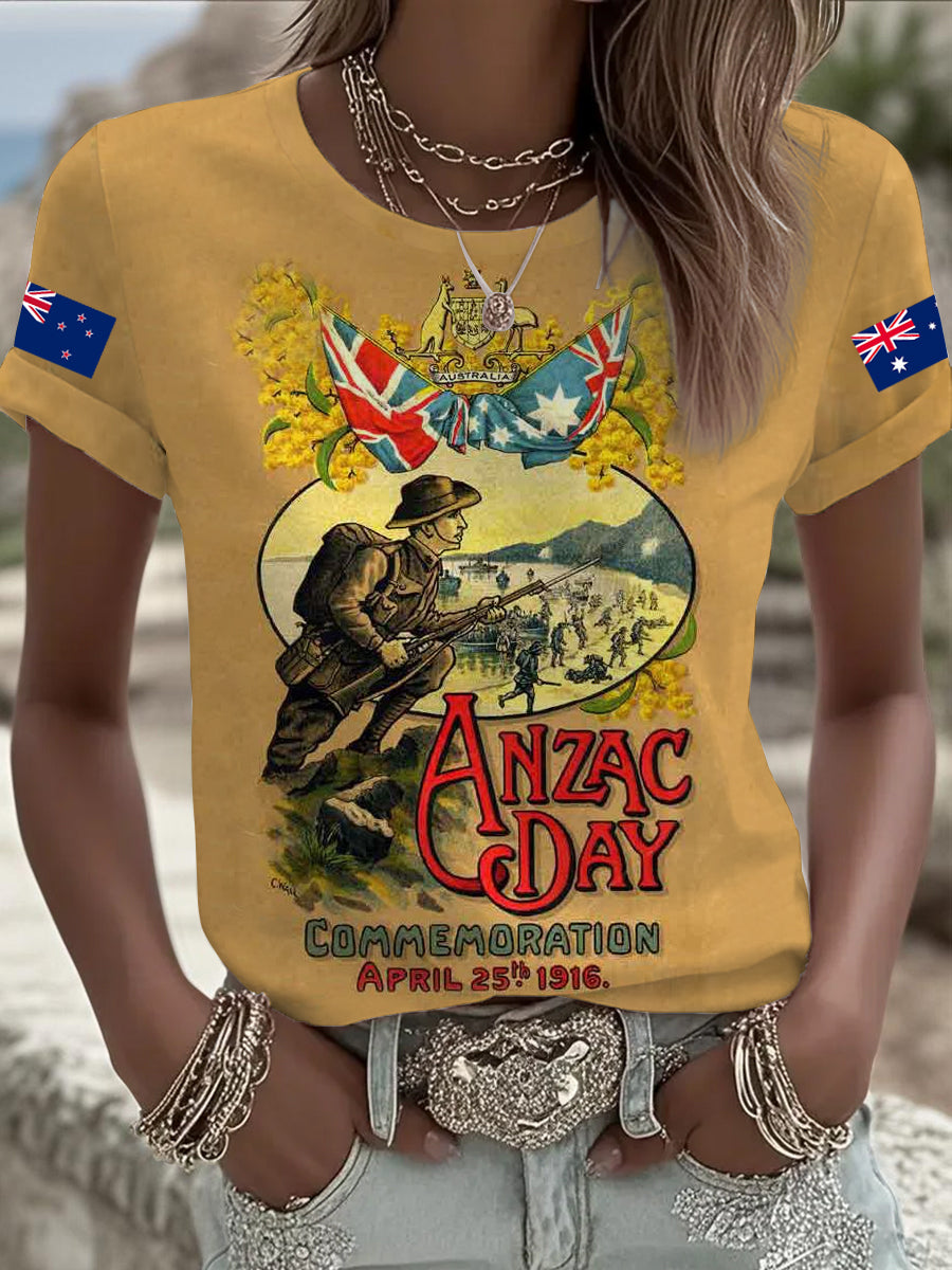 Women's Australia Anzac Day Lest We Forget Short Sleeve T-shirt