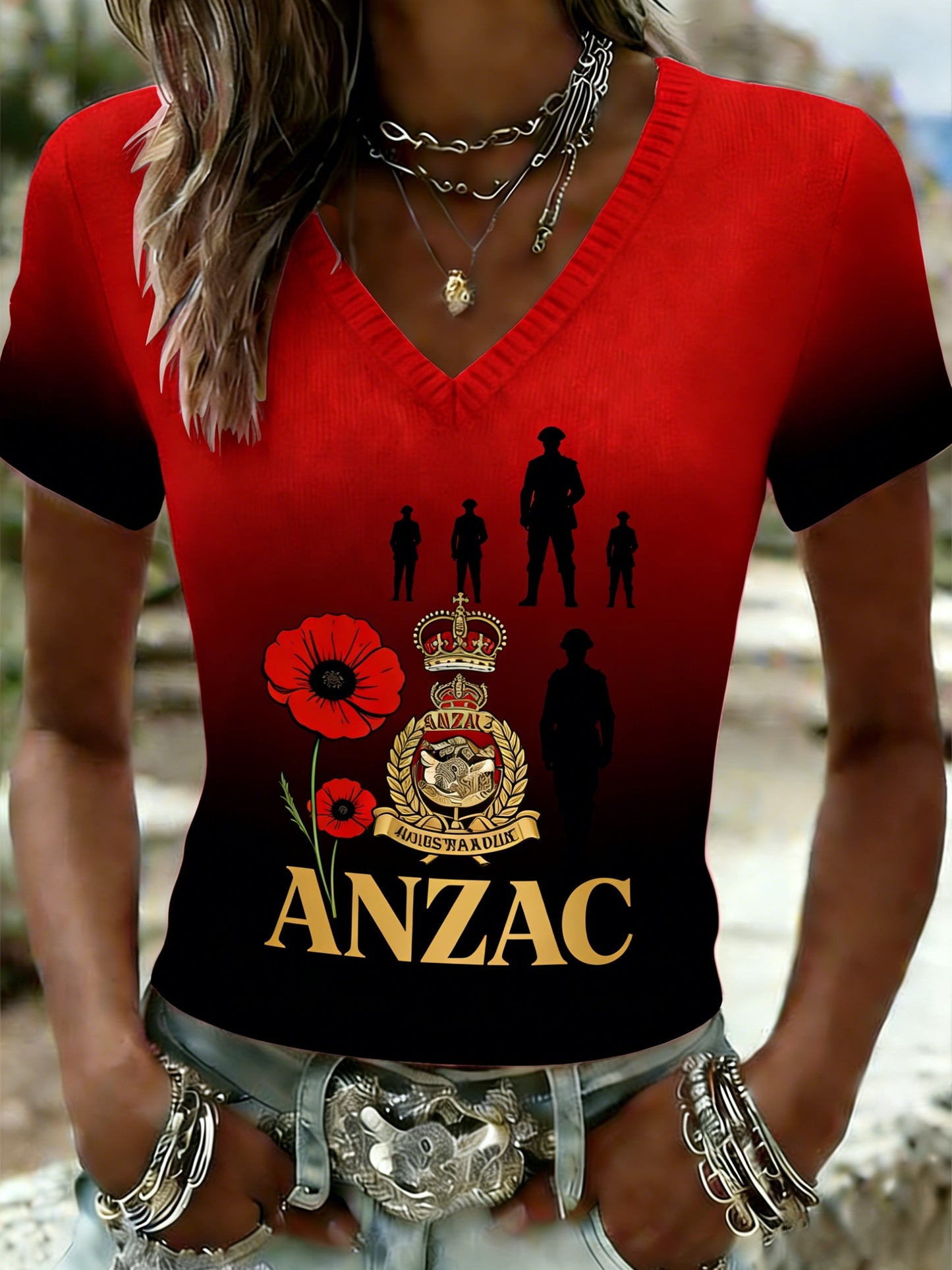 Women's Australia Anzac Day Lest We Forget Short-Sleeve T-Shirt