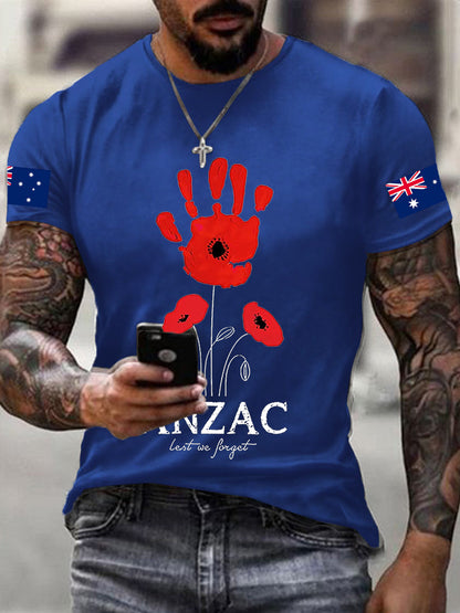 Men's Australia Anzac Day Lest We Forget Short Sleeve T-shirt