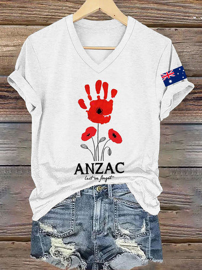 Women's Australia Anzac Day Lest We Forget Short Sleeve T-shirt