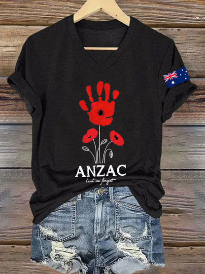 Women's Australia Anzac Day Lest We Forget Short Sleeve T-shirt