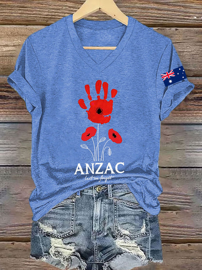 Women's Australia Anzac Day Lest We Forget Short Sleeve T-shirt