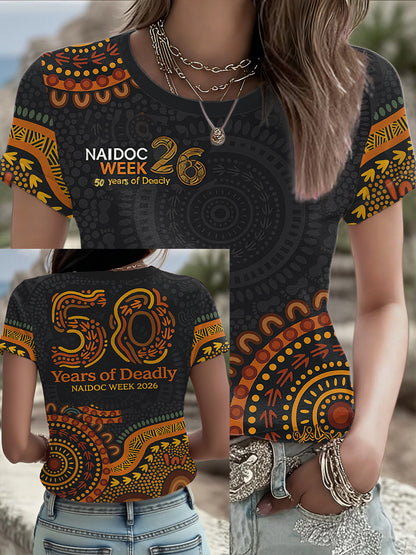 Women's AU Aboriginal Art NAIDOC Week Printed T-Shirt
