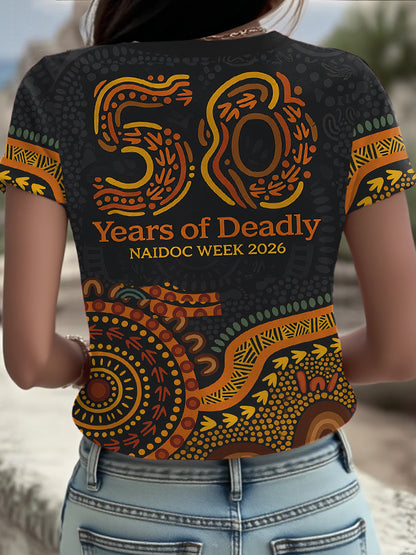 Women's AU Aboriginal Art NAIDOC Week Printed T-Shirt