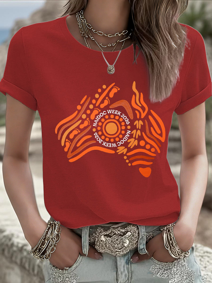Women's AU 50 Years of Deadly NAIDOC Week Aboriginal Culture Printed T-Shirt