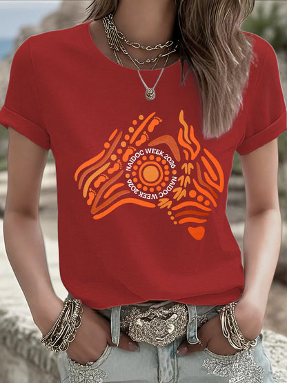 Women's AU 50 Years of Deadly NAIDOC Week Aboriginal Culture Printed T-Shirt