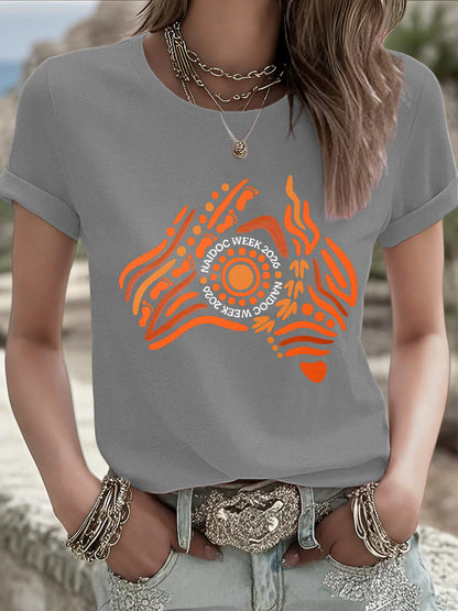 Women's AU 50 Years of Deadly NAIDOC Week Aboriginal Culture Printed T-Shirt