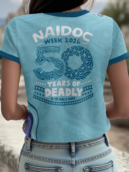 Women's AU 50 Years of Deadly NAIDOC Week Aboriginal Culture Printed T-Shirt