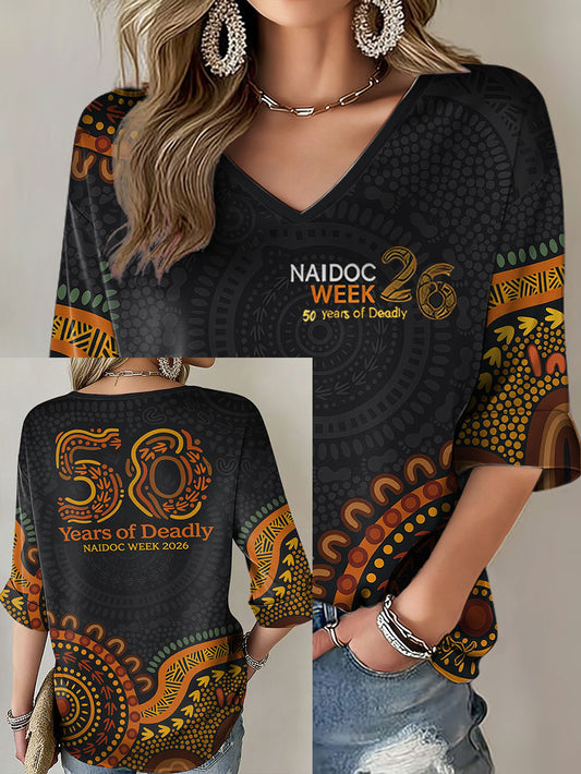 Women's AU 50 Years of Deadly NAIDOC Week Aboriginal Culture Printed Tops