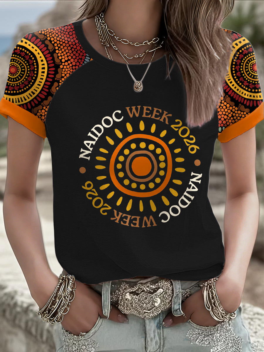Women's AU 50 Years of Deadly NAIDOC Week Aboriginal Culture Printed T-shirt