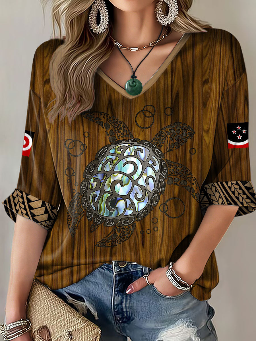 Women's Maori Art NZ Printed T-shirt
