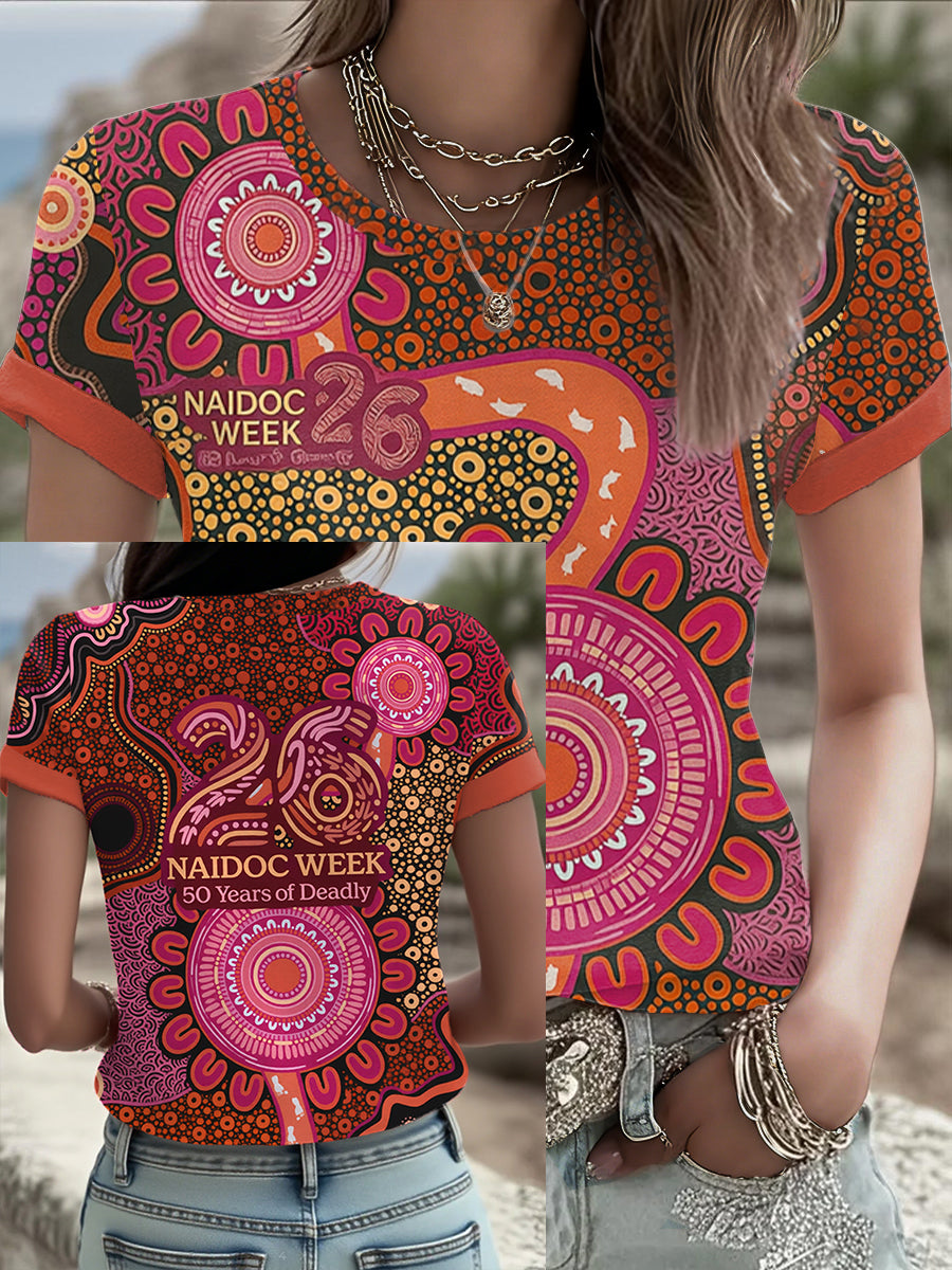 Women's AU Aboriginal Culture NAIDOC Week Printed T-shirt
