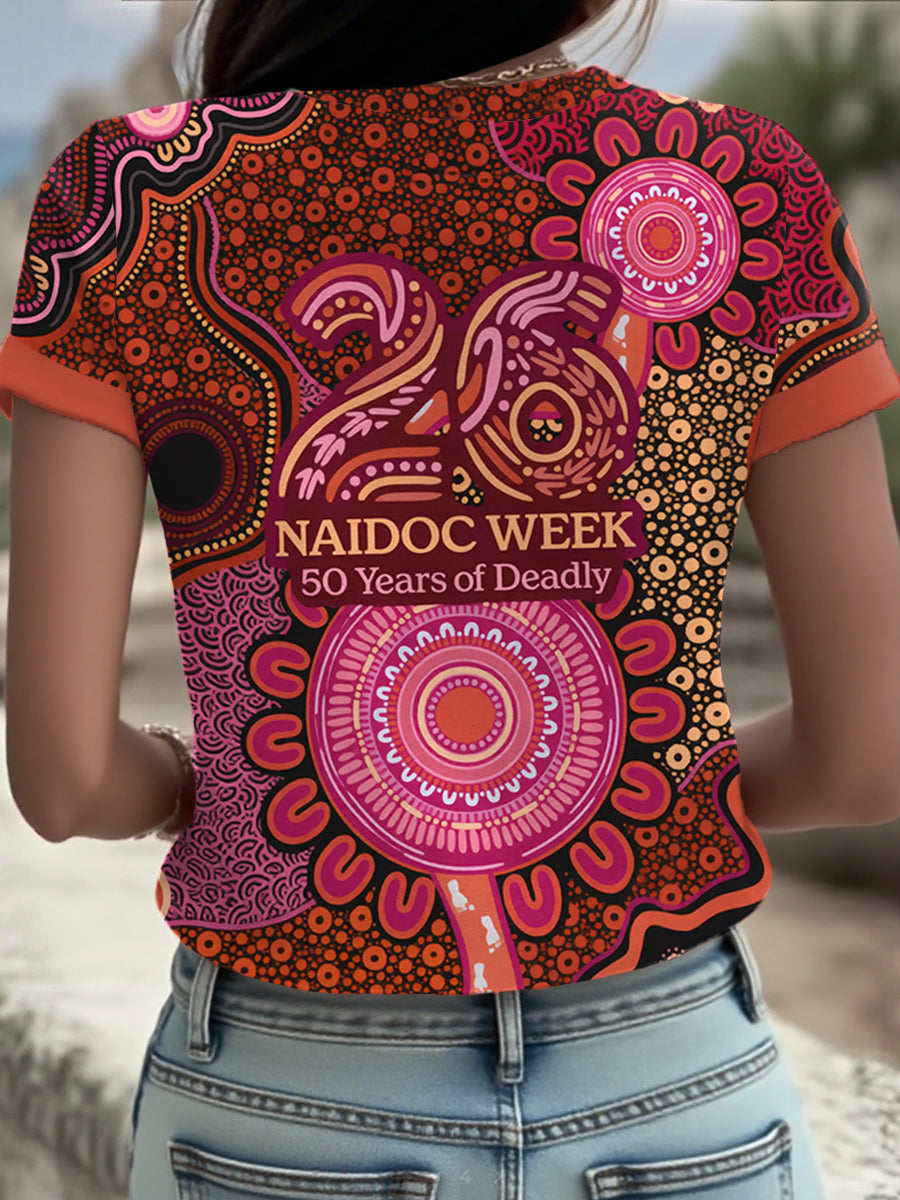 Women's AU Aboriginal Culture NAIDOC Week Printed T-shirt