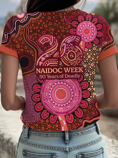 Women's AU Aboriginal Culture NAIDOC Week Printed T-shirt