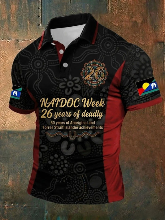 Men's AU Aboriginal Culture Art NAIDOC Week Printed Casual Tops