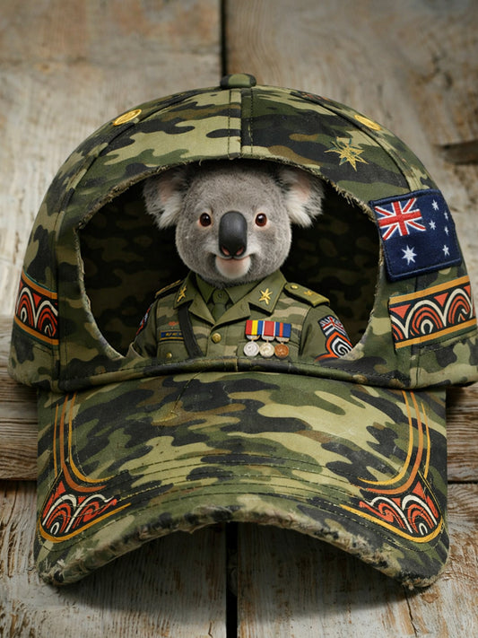Unisex Australian Koala Art Print Casual Hat