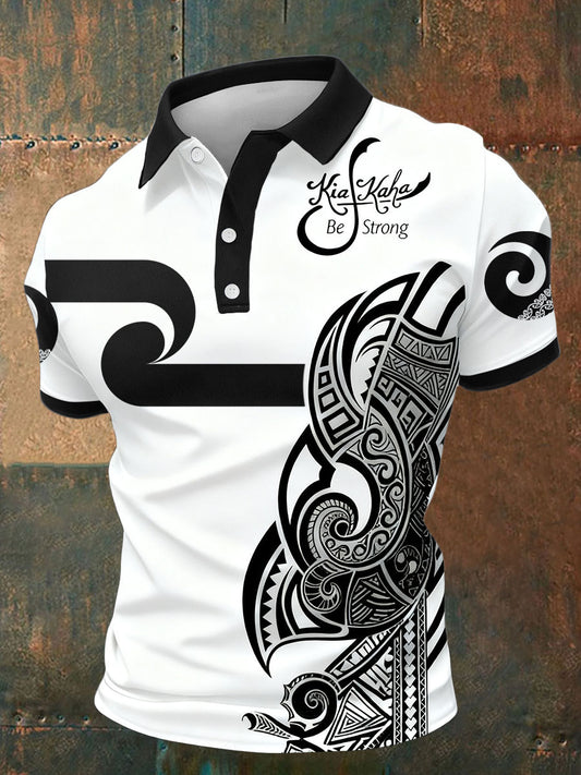 Men's Maori Art NZ Kia Kaha Printed Casual Tops