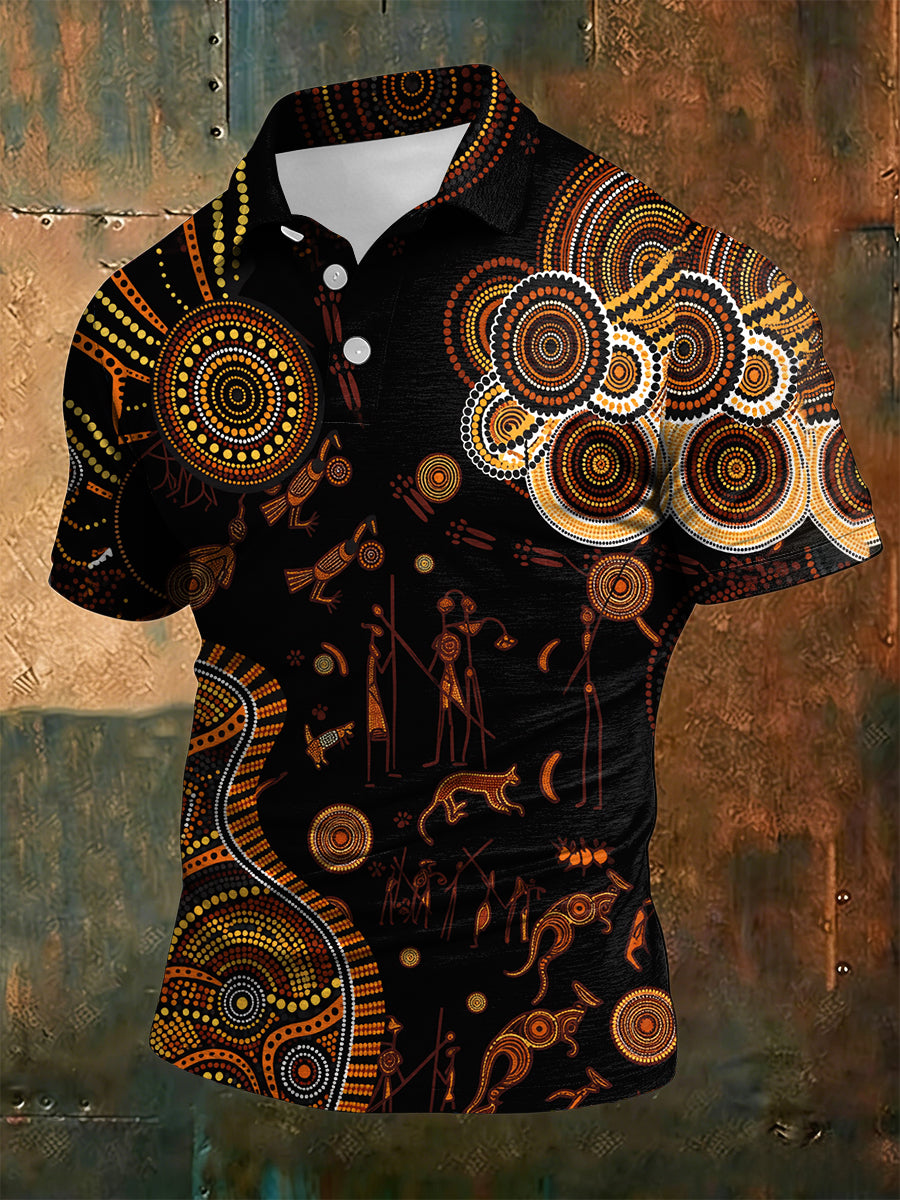 Men's  AU Aboriginal Culture Art NAIDOC Week Printed Casual Tops
