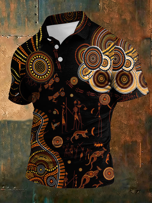 Men's  AU Aboriginal Culture Art NAIDOC Week Printed Casual Tops