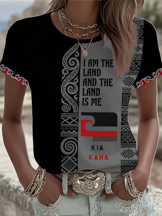 Women's Maori Art NZ Printed short-sleeved T-shirt