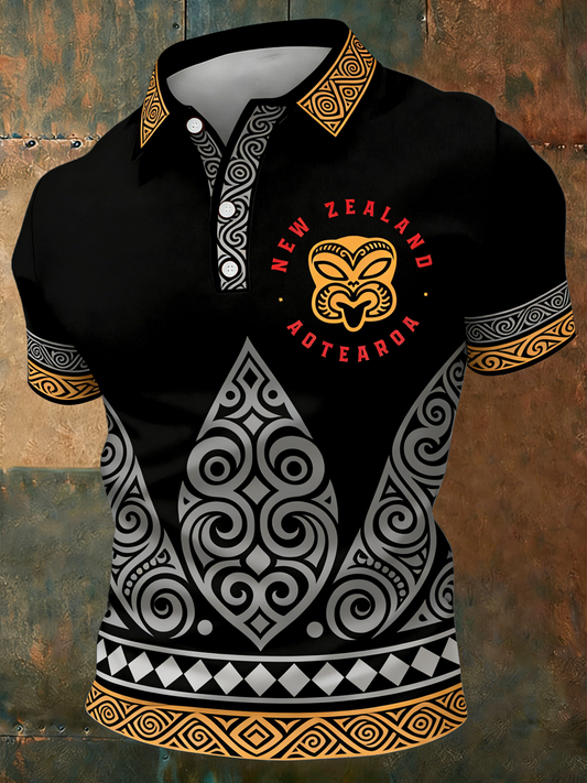 Men's Maori Art NZ Printed polo shirt