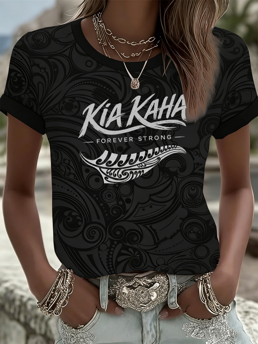 Women's Maori Art NZ Printed short-sleeved T-shirt