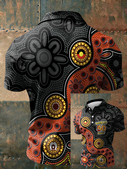 Men's AU Aboriginal Culture  Printed polo shirt
