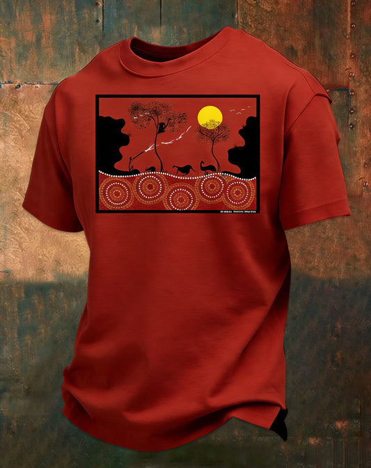 Men's  AU Aboriginal Culture Printed Short-Sleeve T-Shirt