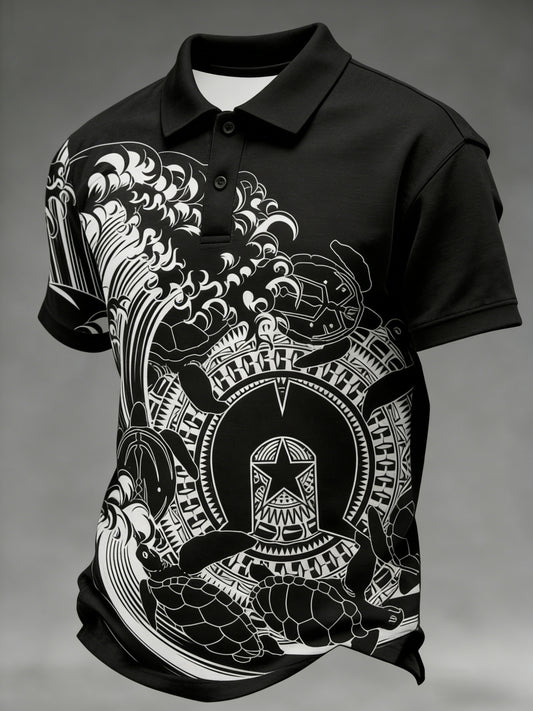 Men's Maori Art NZ Printed Casual Tops