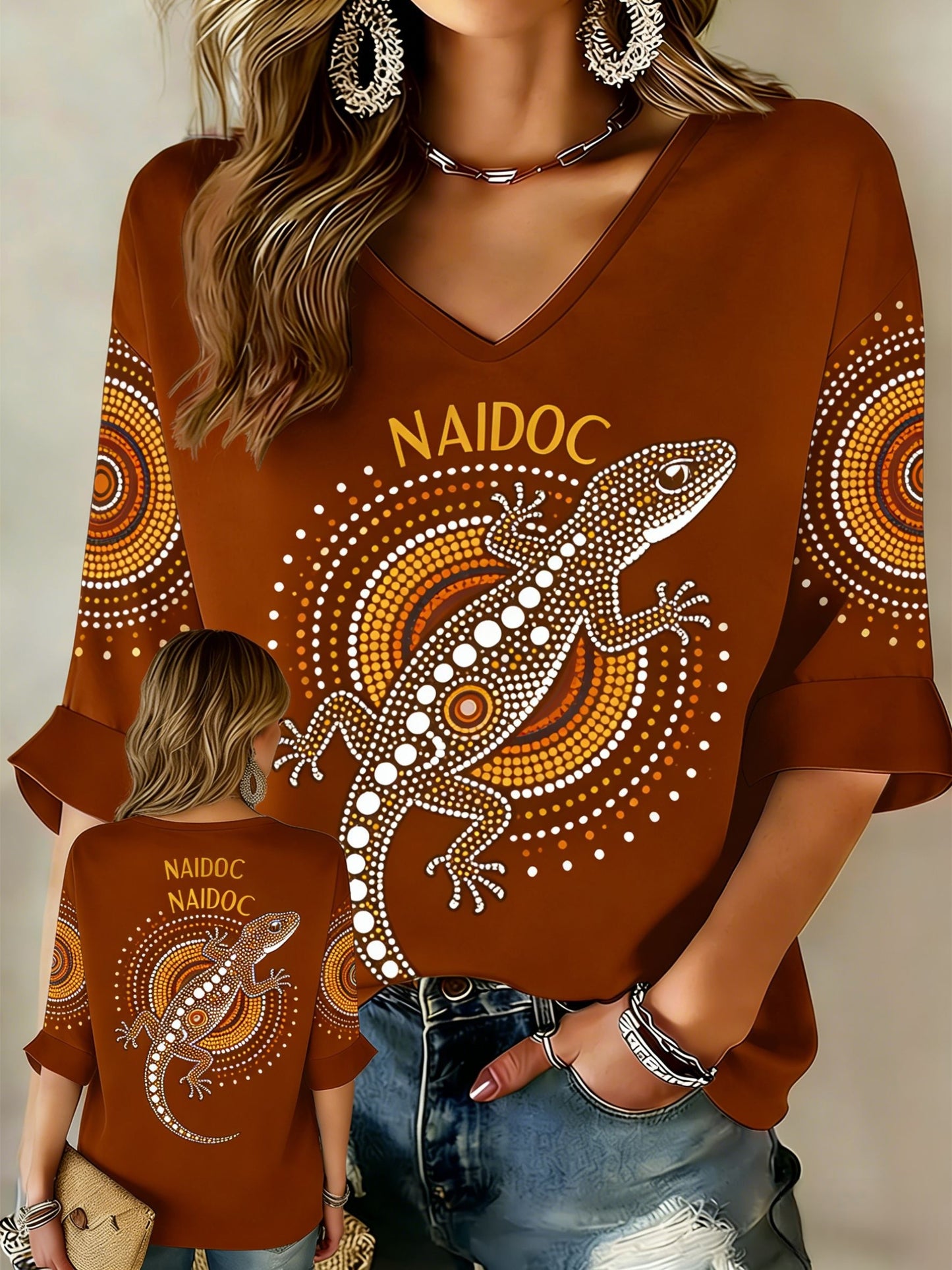 Women's AU Aboriginal Art NAIDOC Week Printed Tops