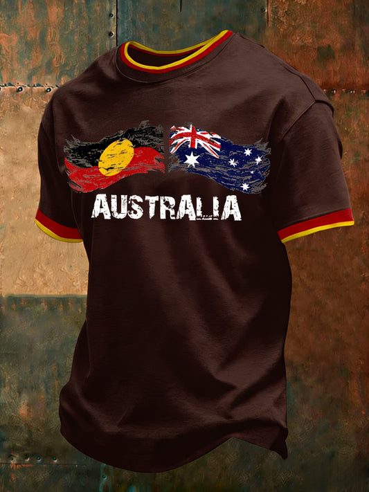 Men's  AU Aboriginal Culture Art NAIDOC Week Printed Casual Tops