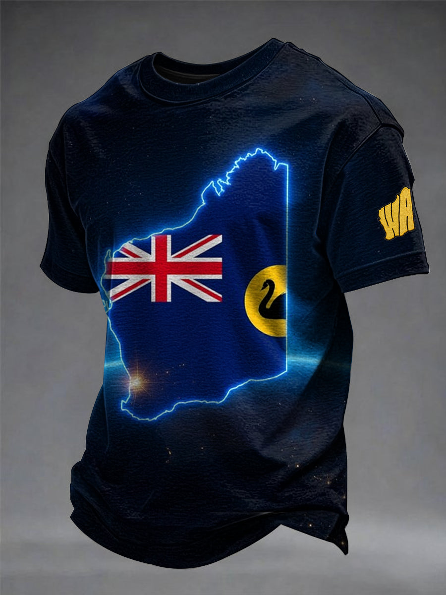 Men's Western Australia Day Printed Short Sleeve T-shirt