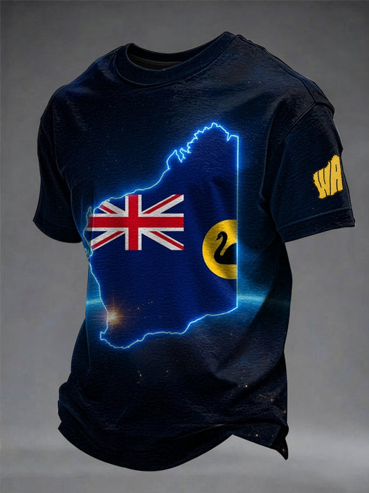 Men's Western Australia Day Printed Short Sleeve T-shirt