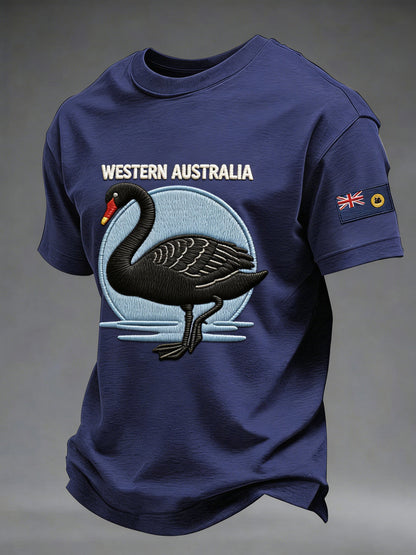 Men's Western Australia Day Printed Short Sleeve T-shirt