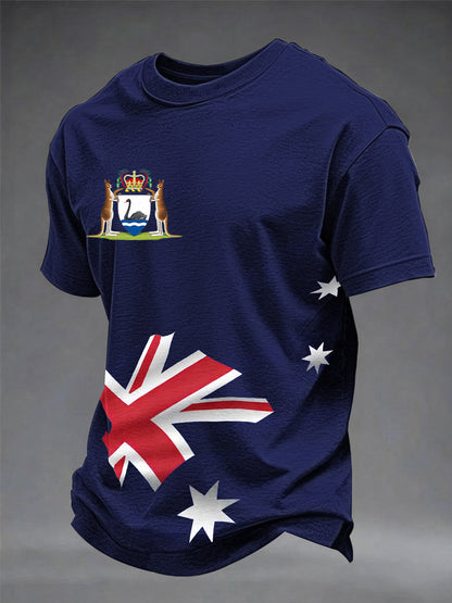 Men's Western Australia Day Printed Short Sleeve T-shirt