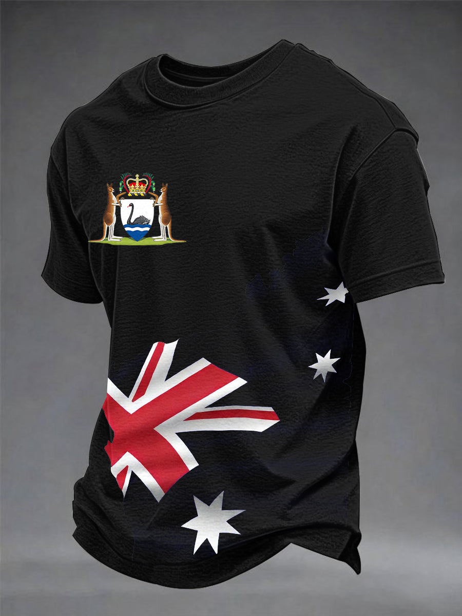 Men's Western Australia Day Printed Short Sleeve T-shirt