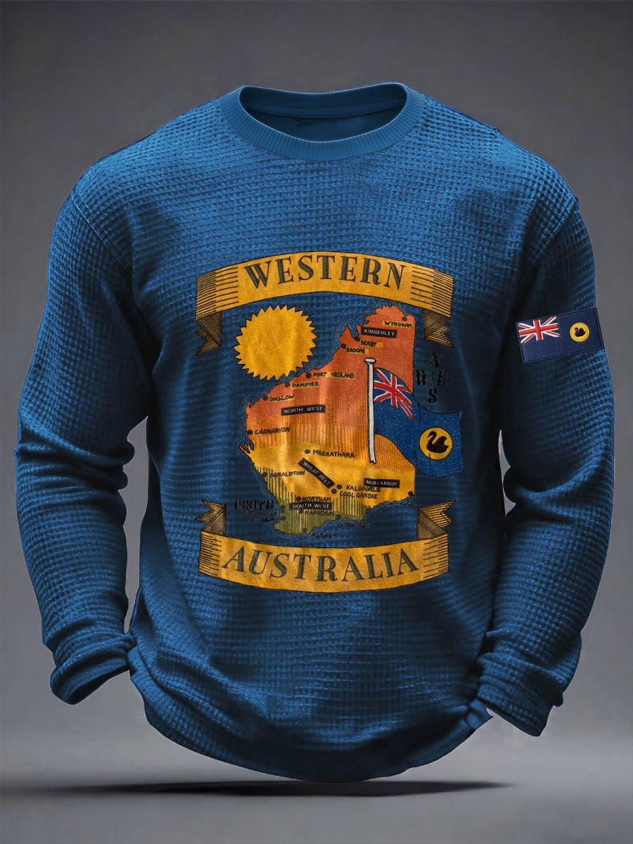 Men's Western Australia Day  Waffle Long Sleeve T-Shirt