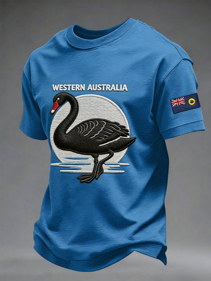 Men's Western Australia Day Printed Short Sleeve T-shirt