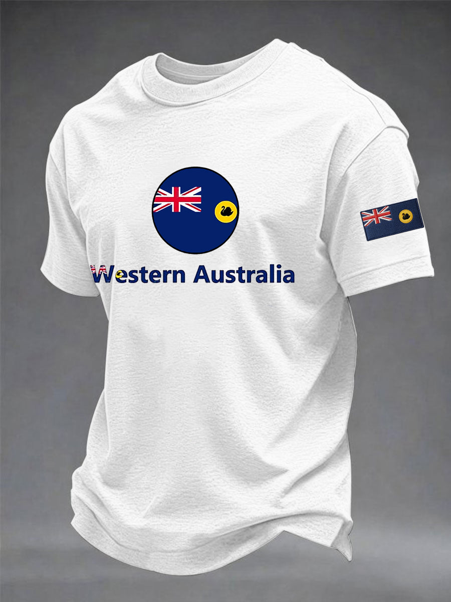 Men's Western Australia Day Printed Short Sleeve T-shirt
